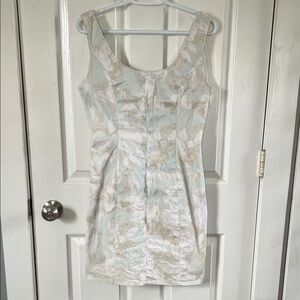 H&M Spring Floral Casual Canvas Zip Up Sleeveless Mini Dress Size 10